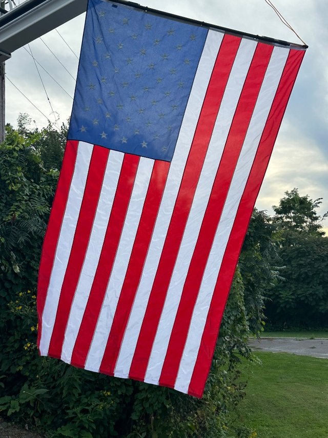 American flag displayed in remembrance